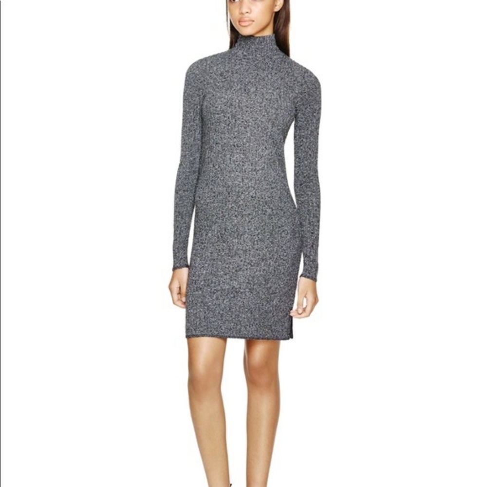 Aritzia wilfred free size medium black thermal long sleeve marina dress..
